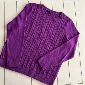 Talbots Heather Grape Petite Sweater.